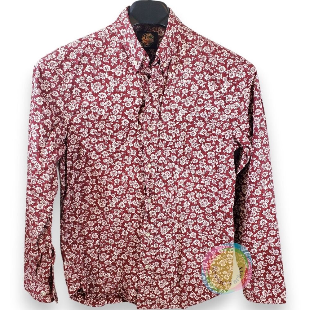 Reyn Spooner Red White Floral Tailored Fit Shirt S